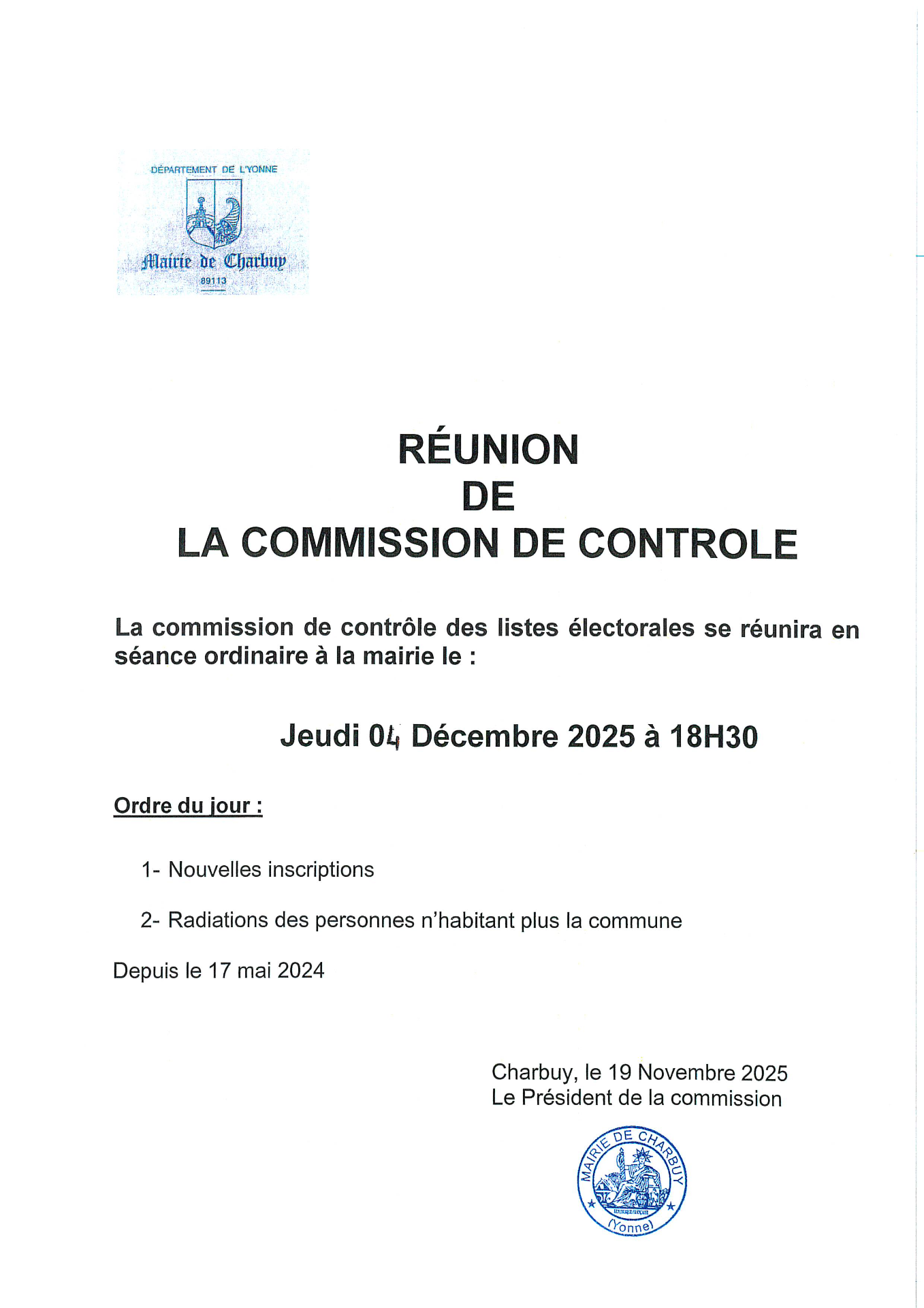 affiche commission contrôle elec